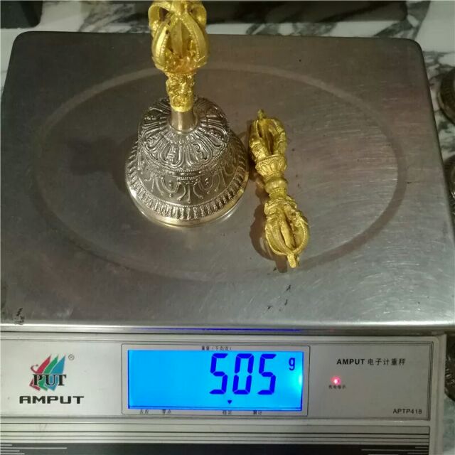 Chuông và chày kim cang Nepal loại 15cm