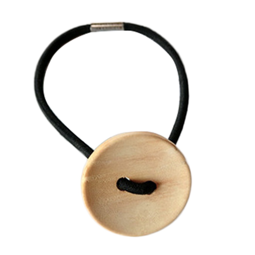 Dây cột tóc hình nút gỗ xinh xắn cho nữ