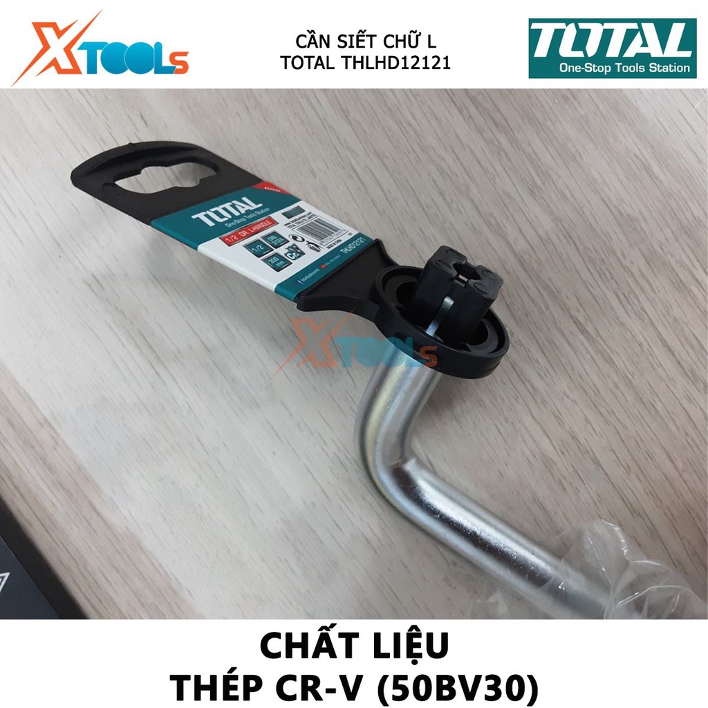 Cần siết tay cầm L 1/2 inch TOTAL THLHD12121 | tay cần lực Kích thước 1/2&quot;, Chiều dài 12 inch (300mm), Chất liệu thép CR
