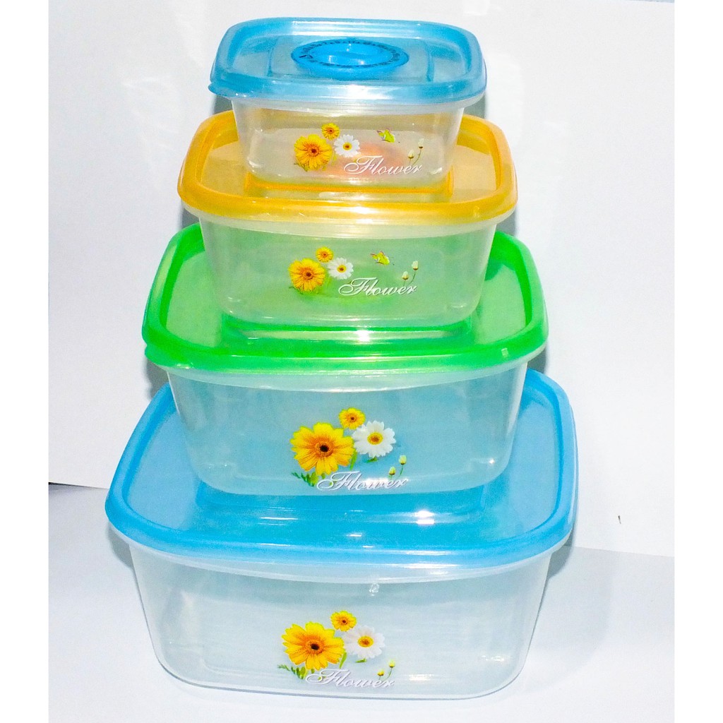 Bộ 4 hộp thực phẩm vuông TH