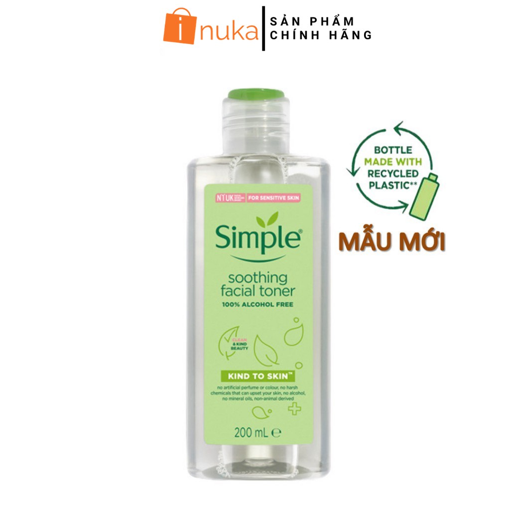Nước hoa hồng Simple Kind to Skin Soothing Facial Toner inuka