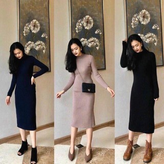 Váy body len cổ 3 phân quảng châu