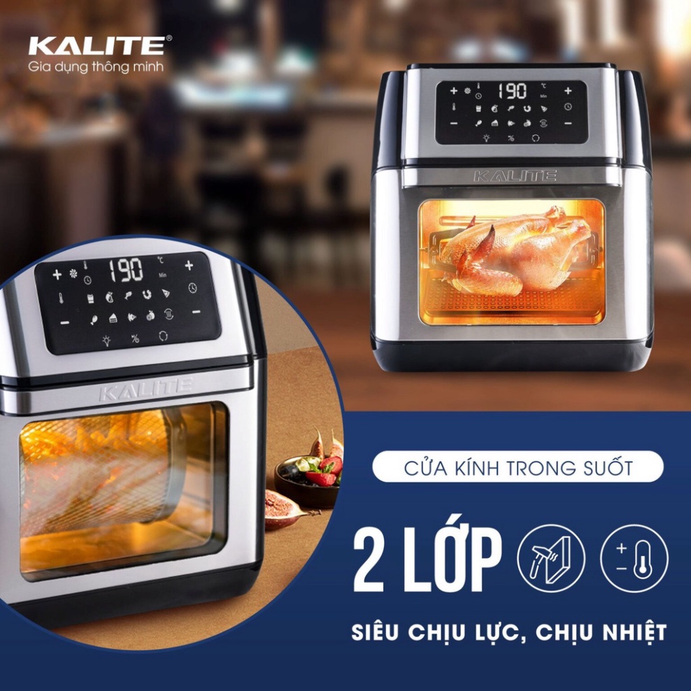 Nồi chiên không dầu Kalite Q10, công suất 1800W, dung tích 10L, hàng chính hãng