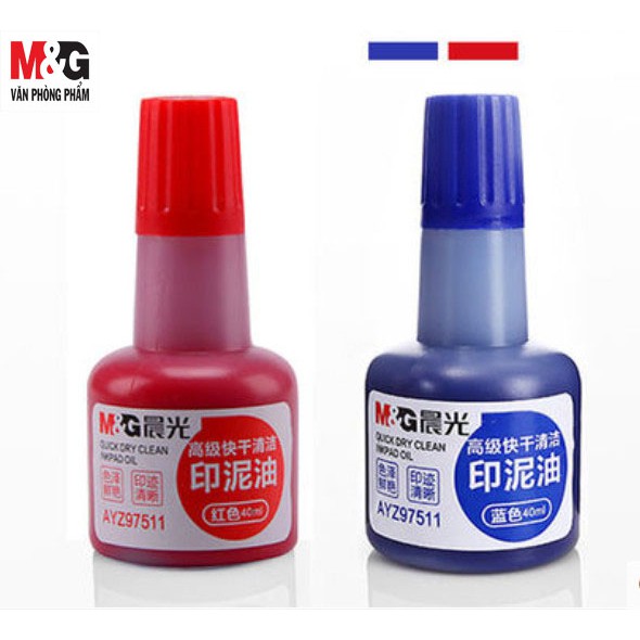 Mực dùng cho con dấu M&amp;G AYZ97511A mưc xanh, mực đỏ