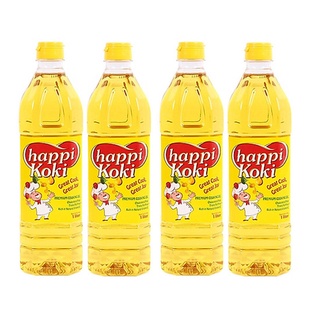 4 chai dầu ăn happi koki 1l