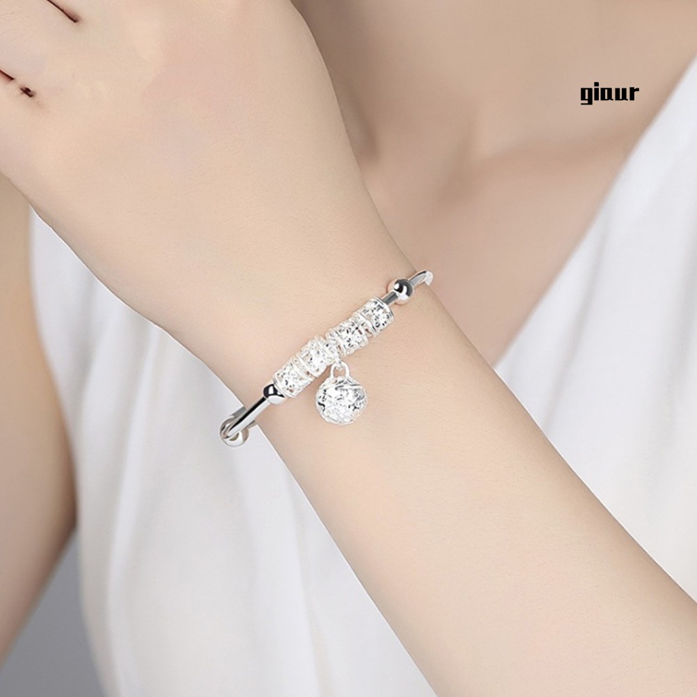 Vòng Tay Xi Bạc Phối Chuông Cho Nữ