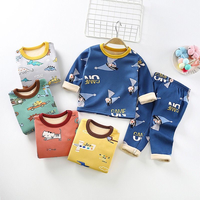 Bộ Nỉ Bông Cho Bé- Hàng Quảng Châu Loại 1 - Nhiều Màu Siêu Dễ Thương - Bảng Màu Bé Trai - Mã B03