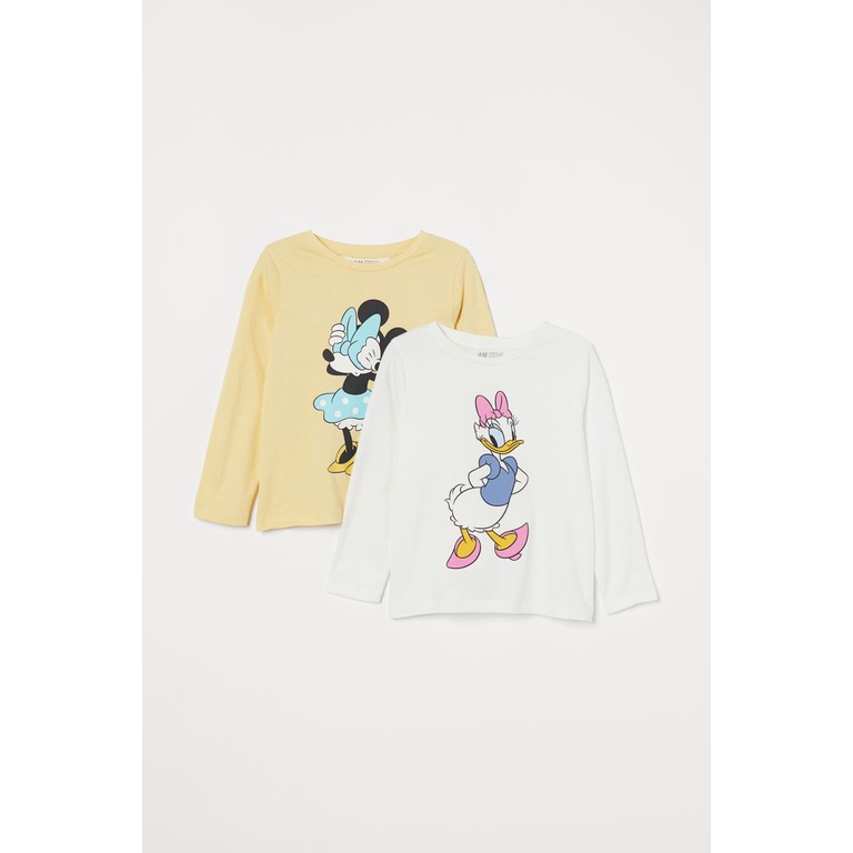 Set 2 áo trắng/vàng minnie donald HM H&amp;M_hàng chính hãng authentic