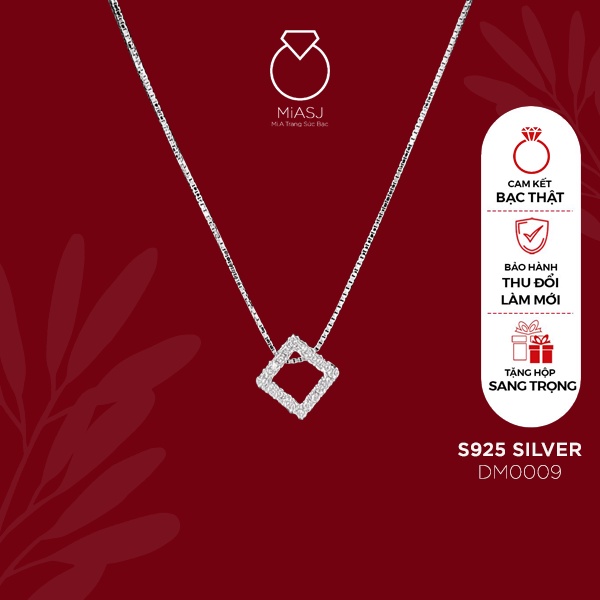 Dây chuyền nữ bạc Ý S925 MiASJ thời trang kèm mặt nạm đá kết đá CZ cao cấp DM0009