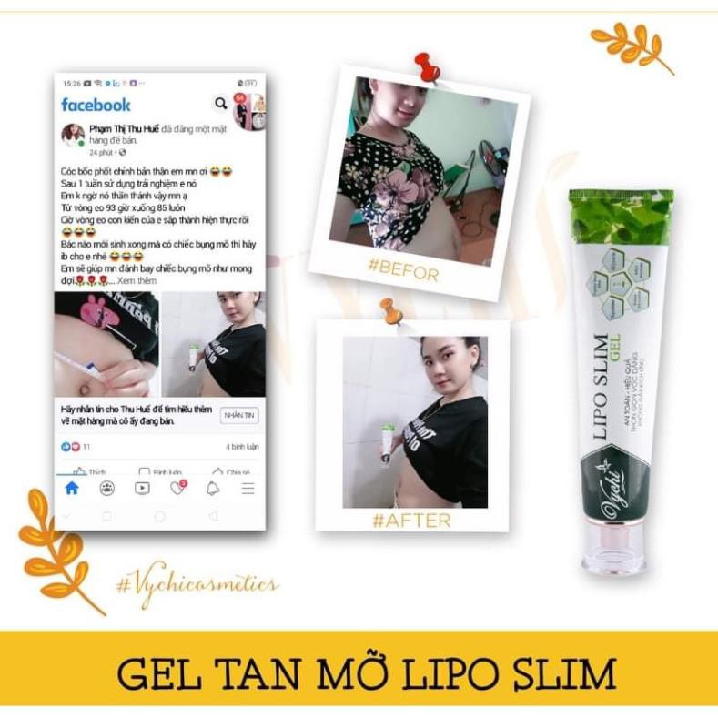 Kem tan mỡ - LIPO SLIM GEL VYCHI - date mới- cam kết  giảm 3-5cm vòng bụng sau 1 TUẦN