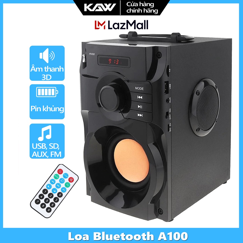 Loa Bluetooth công suất lớn, Loa nghe nhạc Bluetooth Haoyes A100 - Mẫu mới 2022 bảo hành 1 đổi 1