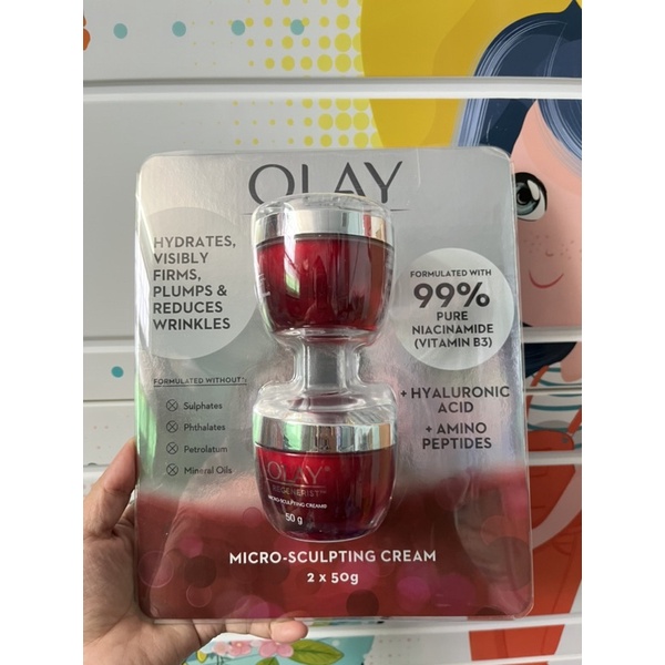 Set 2 Kem dưỡng ẩm chuyên sâu Olay Regenerist Advanced Anti-Ageing Micro-Sculpting Face Cream Moisturiser 50g