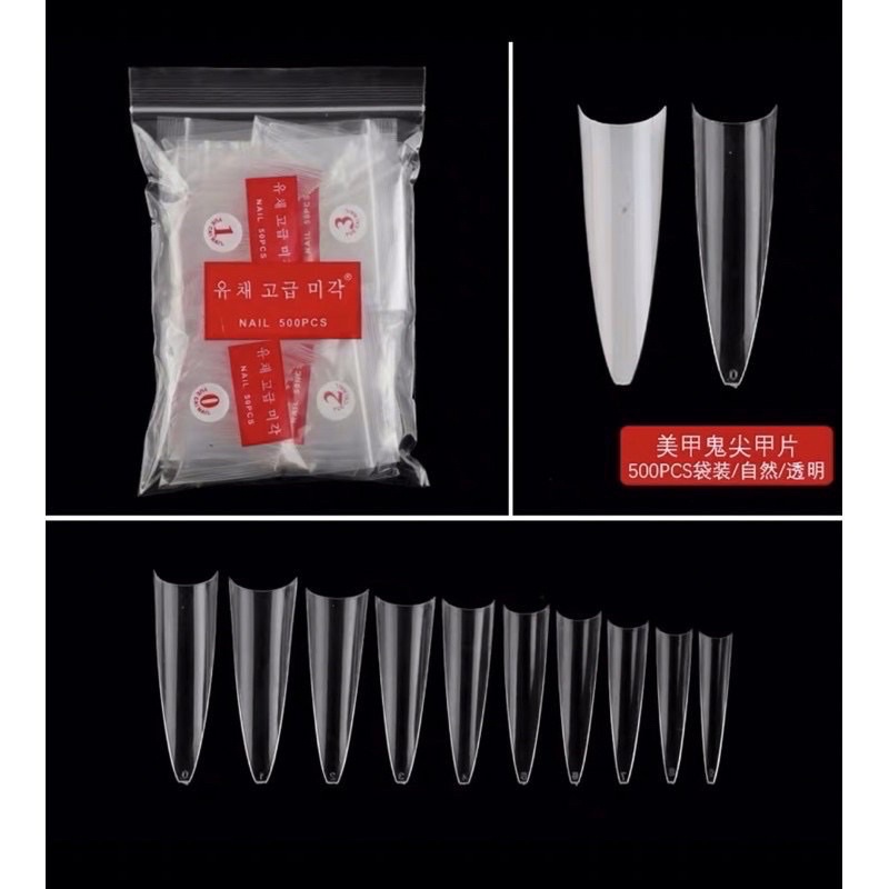 móng tip form nhọn dài - móng nối nhọn đủ size giá siêu rẻ