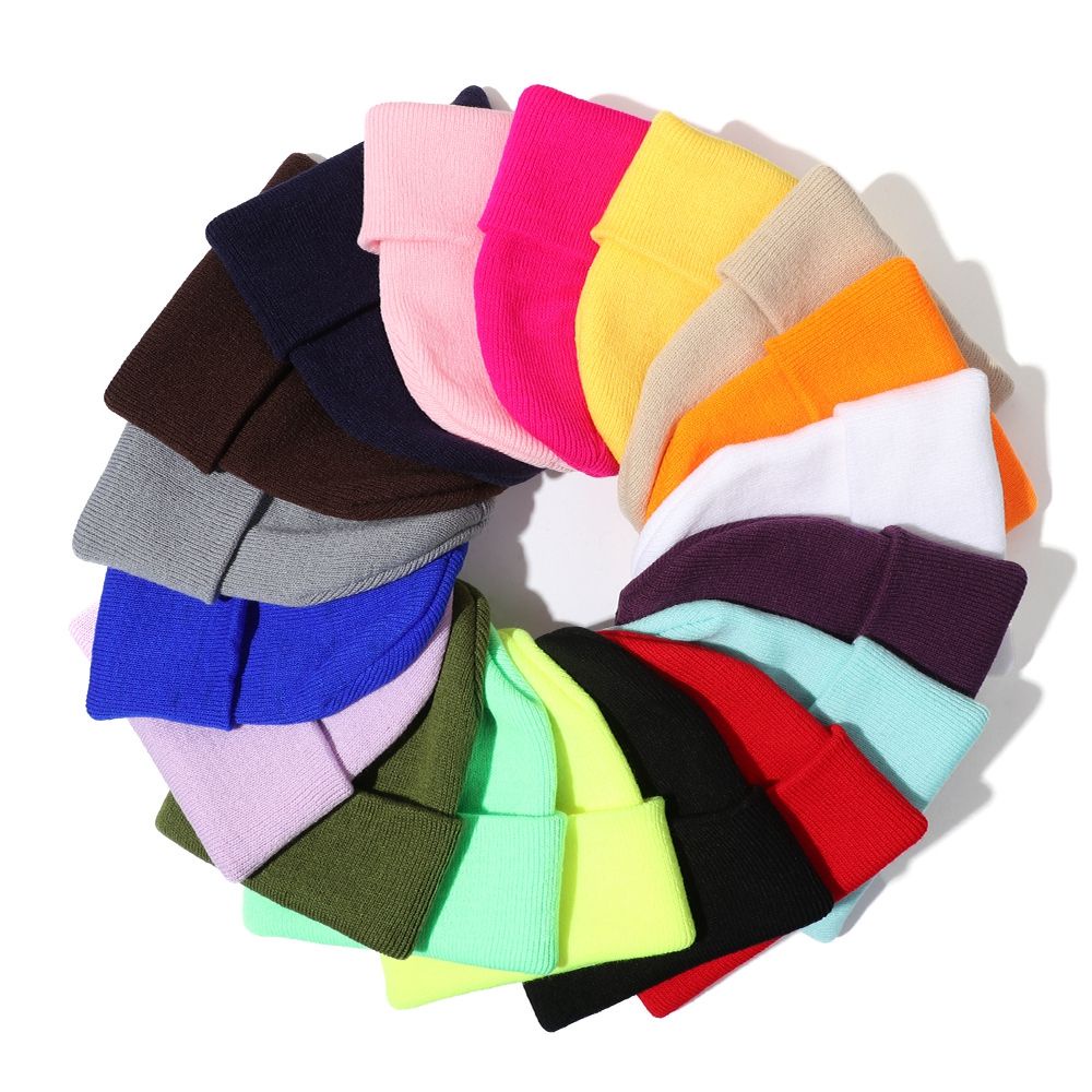 Mũ beanie dệt kim 18 màu tùy chọn chất lượng cao thời trang thu đông cho nam nữ