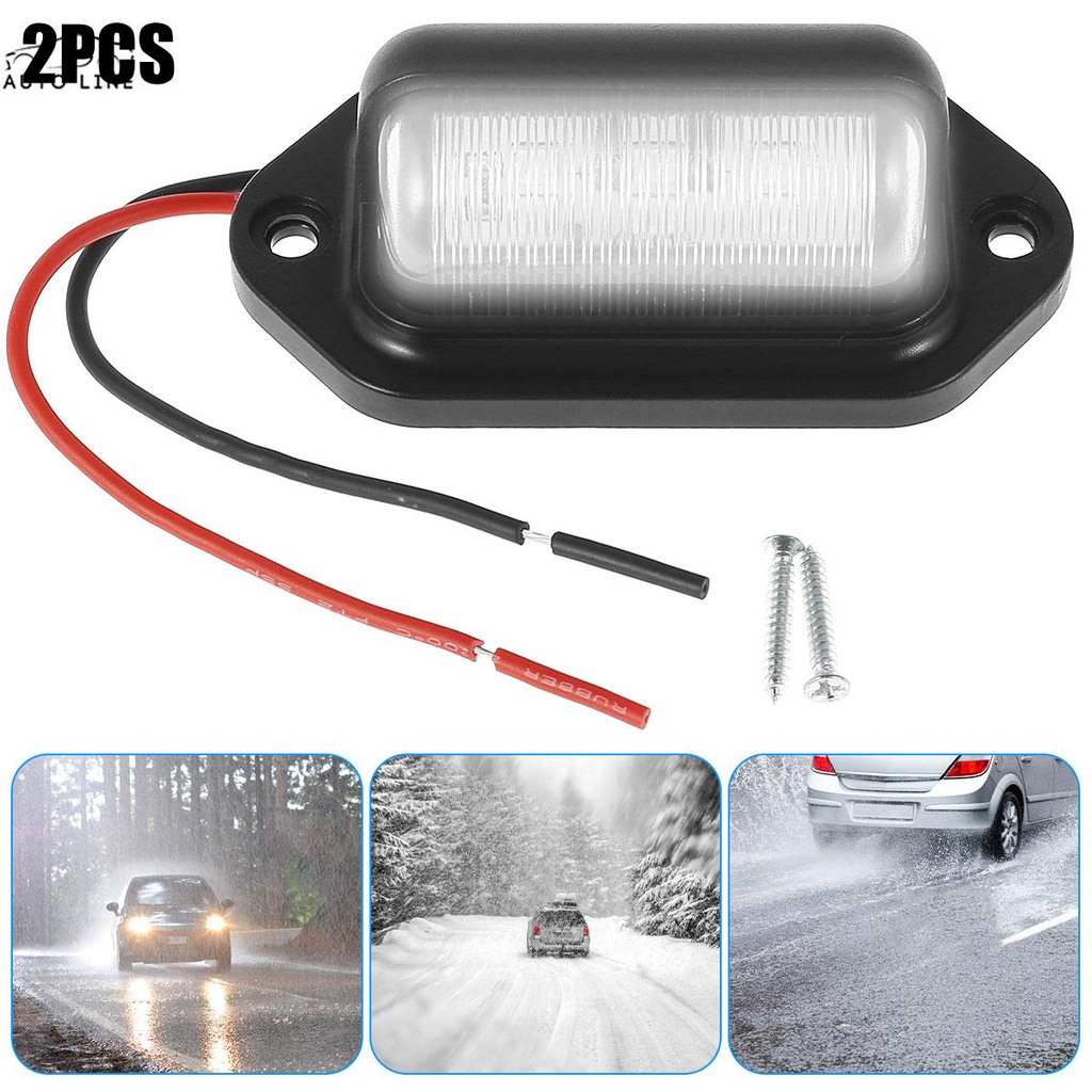 2 Đèn LED 6 Bóng 12V / 24V 6 Bóng Chống Nước Gắn Biển Số Xe Hơi Xe Tải SHOPCYC3357