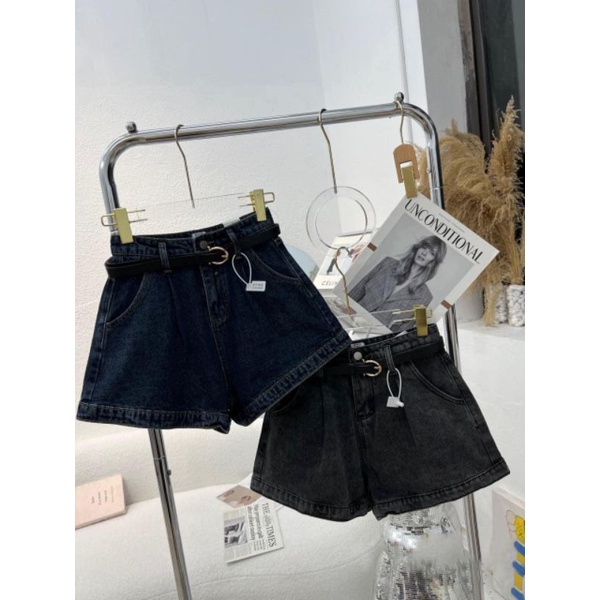 Quần sooc jean kèm đai hàng QCL1