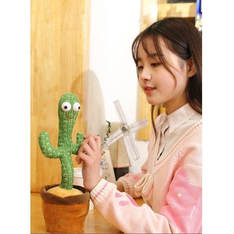 Dancing Cactus Xương Rồng Nhảy Múa Phát Nhạc Và Ghi Âm Giọng Nói Dancing Cactus Cactus Plush Toys ( tặng kèm pin )