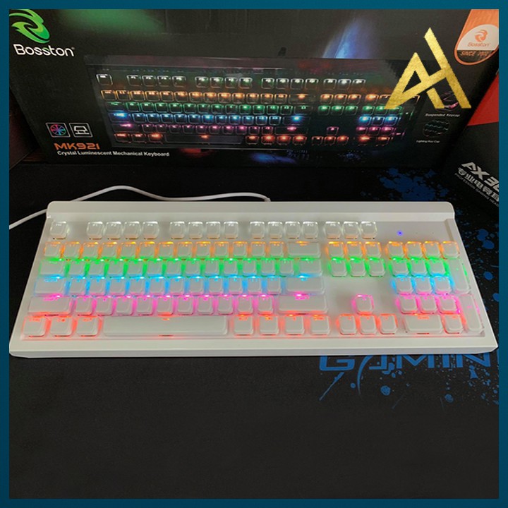 Bàn Phím Máy Vi Tính Laptop Chơi Game BOSSTON MK921 Đèn LED 7 Màu  - Bàn phím Cơ Keyboard Gaming Có Dây