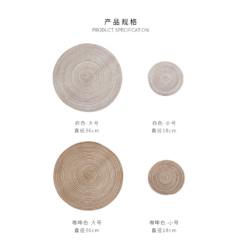 Miếng lót để bàn ăn cotton hình tròn chống trượt chống bỏng