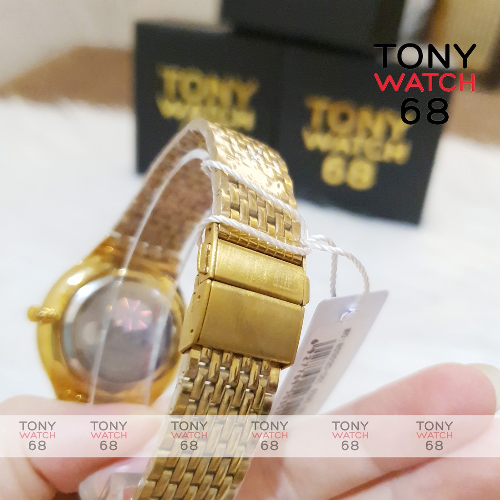 Đồng hồ nam Longbo dây thép vàng đúc đặc khóa thông minh di động chính hãng chống nước Tony Watch 68