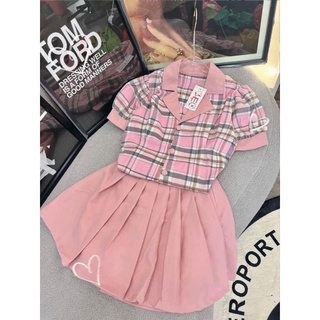 Sét vest caro hồng