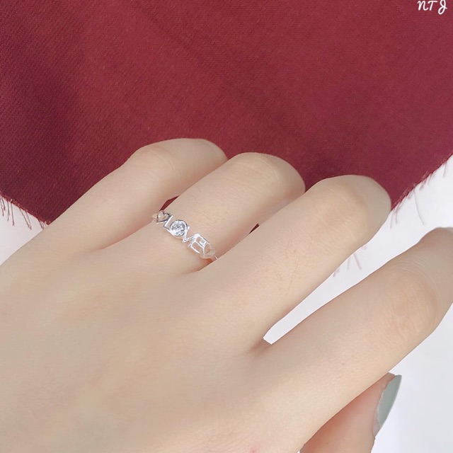 NHẪN NỮ CHỮ LOVE SANG CHẢNH - NHẪN NỮ BẠC TA