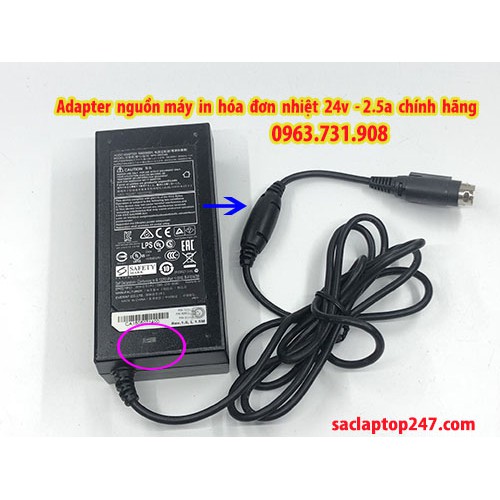 Adapter nguồn sạc máy in hóa đơn 24V 2.5A chính hãng