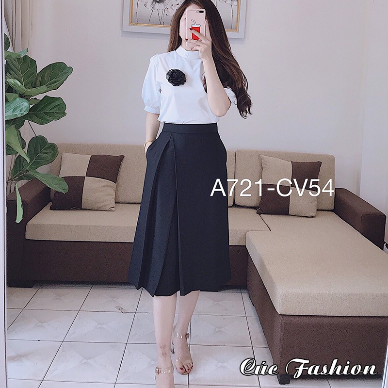 Áo sơ mi nữ CÚC FASHION somi cao cấp vải lụa đẹp thời trang công sở dễ thương trắng đi học thêu cườm dài tay A943