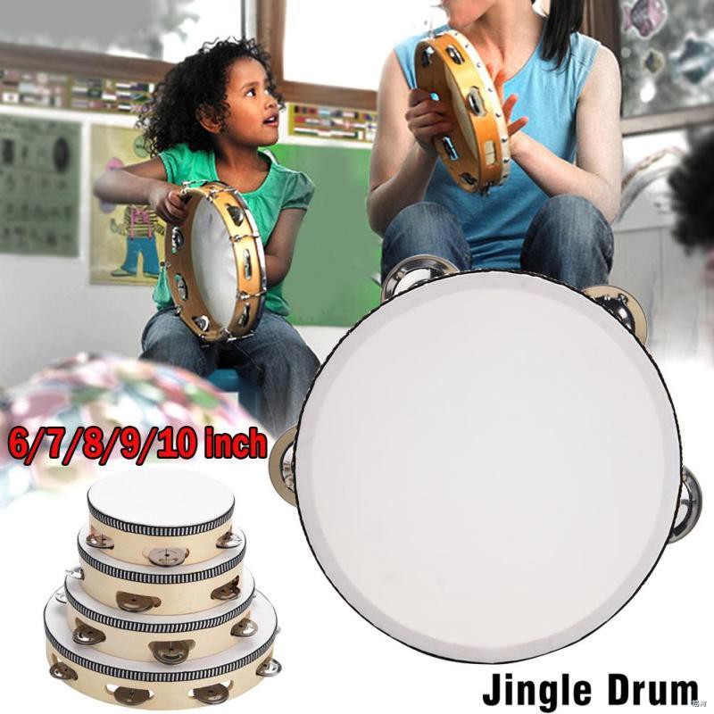 ♈✜❄Trống tròn cầm tay Tambourine 4 kích thước đồ chơi nhạc cụ thú vị cho bé