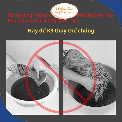 Chổi Lau Nhà K9 Thông Minh Tách nước và Lọc Bụi Bẩn Xoay 360 độ lau mọi ngóc ngách, Chổi lau nhà đa năng tách nước bẩn