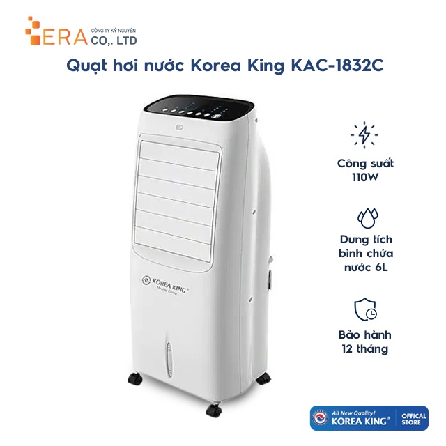 [Mã BMLT200 giảm đến 200K đơn 499K] Quạt hơi nước Korea King KAC-1832C (chính hãng)