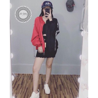 Áo khoác dù phối màu kiểu