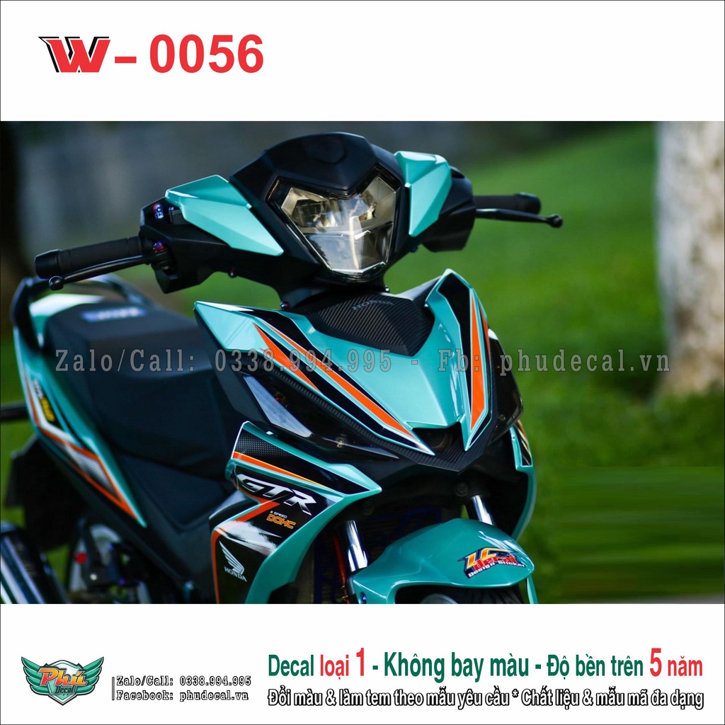 Tem rời Dán Xe Winner màu xanh ngọc (11)