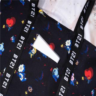 KPOP BT21 Storage Bag  BTS Canvas Bag Cartoon  Korean version
