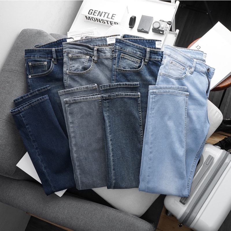 Quần jean nam xanh nhạt hàng cao cấp VNXK co giãn slimfit | BigBuy360 - bigbuy360.vn