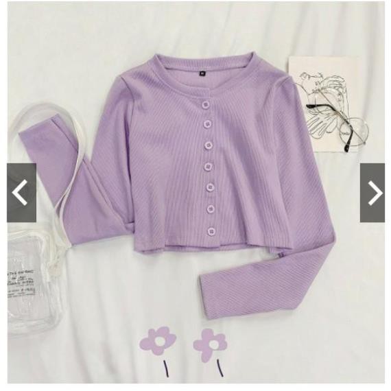 ÁO THUN TAY DÀI FOM CROPTOP BODY KÈM NÚT (THUN COTTON TICI) - 709