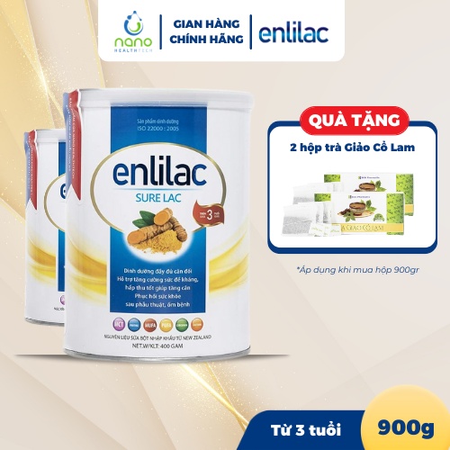 Sữa Bột Dinh Dưỡng Phục Hồi Sau Phẫu Thuật, Ốm Bệnh ENLILAC Sure Lac 900/Hộp
