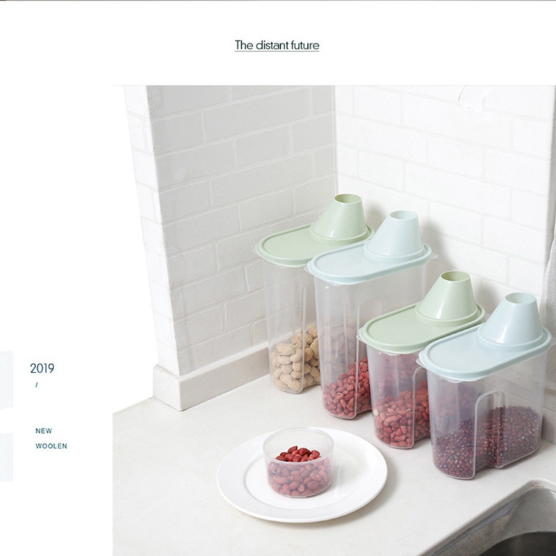 Set 2 Hộp Nhựa PP Trong Suốt Có Nắp Đậy Đựng Thực Phẩm Khô Cho Nhà Bếp