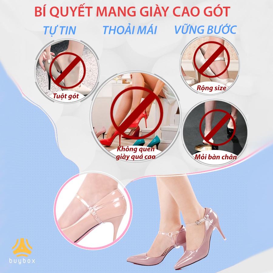 Quai giày cao gót chữ Y chống tuột gót giày có loại ẩn trong suốt hoặc đen, kem PK51