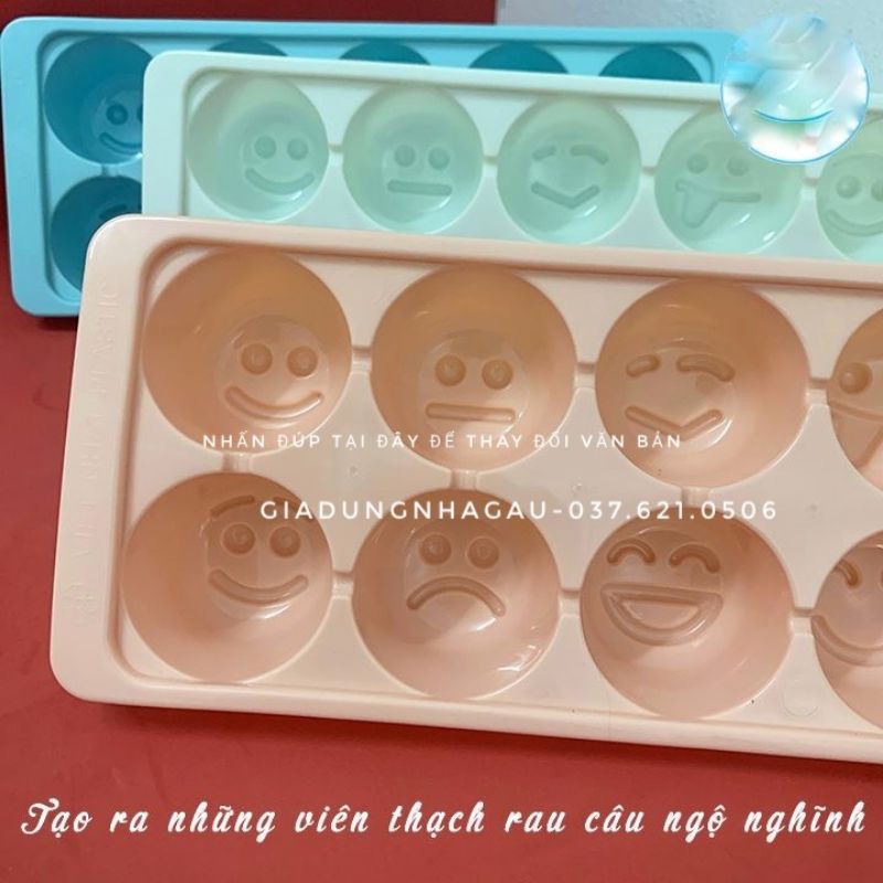 Khay đá, vỉ đá mặt cười, khuôn làm thạch rau câu cute Việt Nhật
