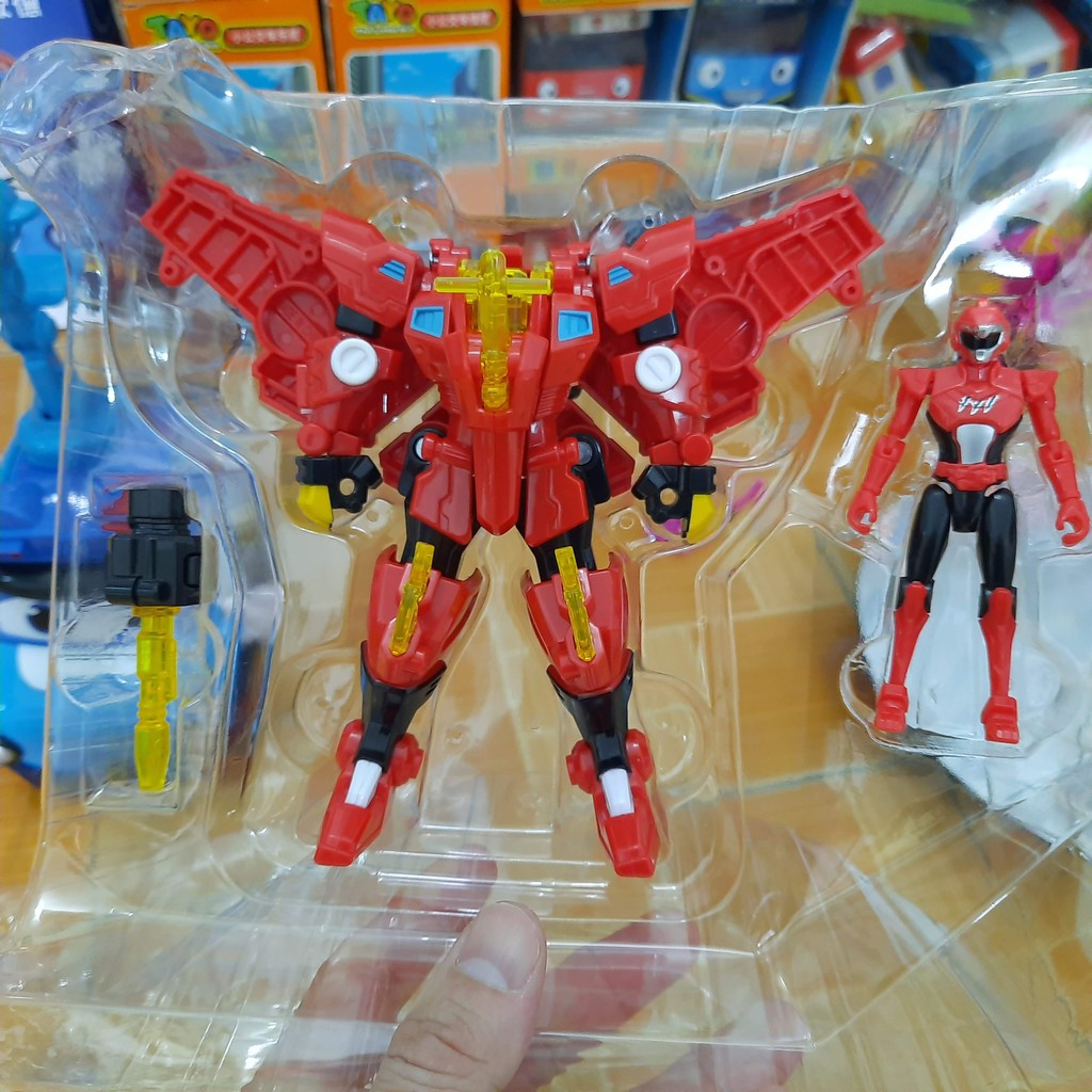 Mô hình miniforce Biệt đội siêu nhân nhí Robot siêu khủng long Preta hỏa thần và siêu nhân Sammy