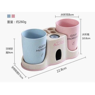 Bộ Nhả Kem Đánh Răng Tự Động Lúa Mạch 2 Cốc