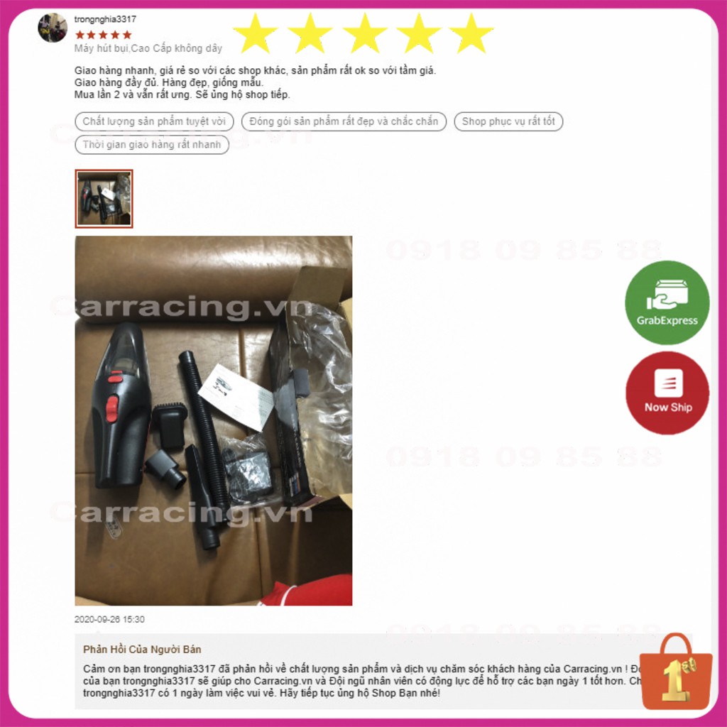 Máy hút bụi CARRACING Máy hút bụi mini cầm tay, lực hút khỏe, công suất lớn dùng trong ô tô - xe hơi - gia đình | BigBuy360 - bigbuy360.vn