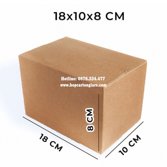 10 hộp carton 18x10x8 cm