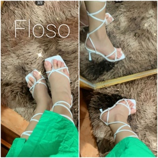 Giày sandal cao gót cột dây xỏ ngón gót 7 phân