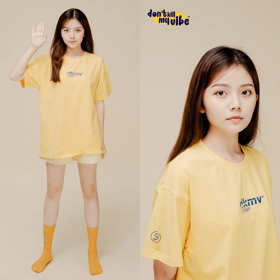 [Mã WASKT410K giảm 10K đơn 50K] [Hình thật/Có sẵn] DKMV Áo thun màu vàng form rộng | DKMV Yellow Logo Tee