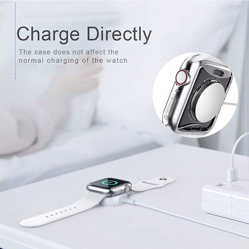 Ốp Điện Thoại TPU Trong Suốt Cho Apple Watch 7 SE 6 5 4 3 2 1 7 6 / 5 / 4 / 3 / 2 / 1 / SE 38mm 40mm 42mm 44mm 41mm 45mm