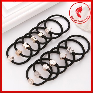 DÂY CHUN BUỘC TÓC - COMBO 10 BUỘC TÓC ĐEN TẠO KIỂU TÓC HÀN QUỐC