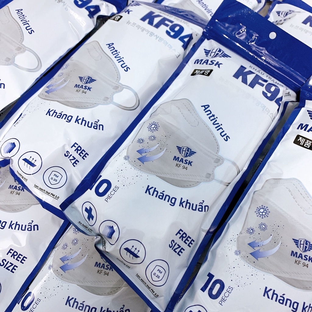 Khẩu trang y tế, khẩu trang 4D KF 94 DP Mask Đại Phát/ Huy Hoàng / minimasst Thùng 30 Túi ,300 Cái.