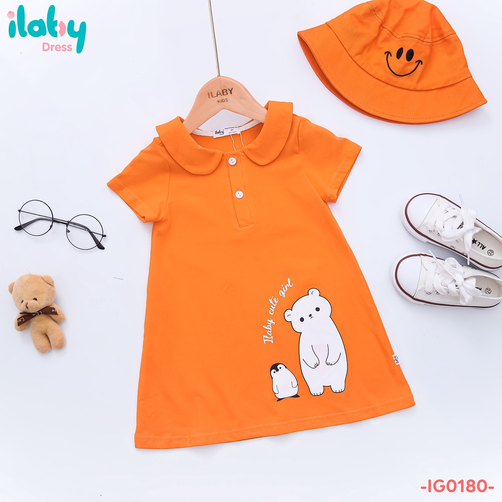 Váy cho bé gái, váy công chúa ILABY chất liệu cotton, kết hợp hình in cute cho bé từ 1 - 10 tuổi [11IG01800521]